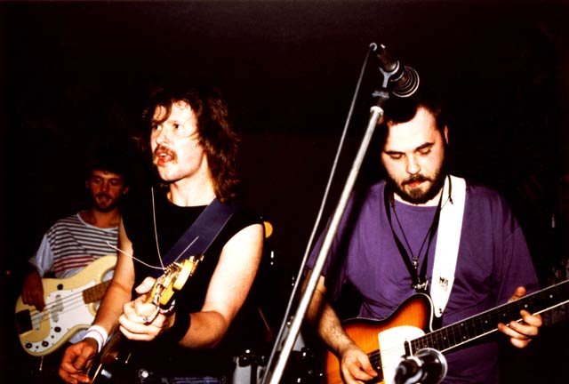 Chris, Bernd und Micha im Cafe Malaria in Kamp Lintfort, 1987